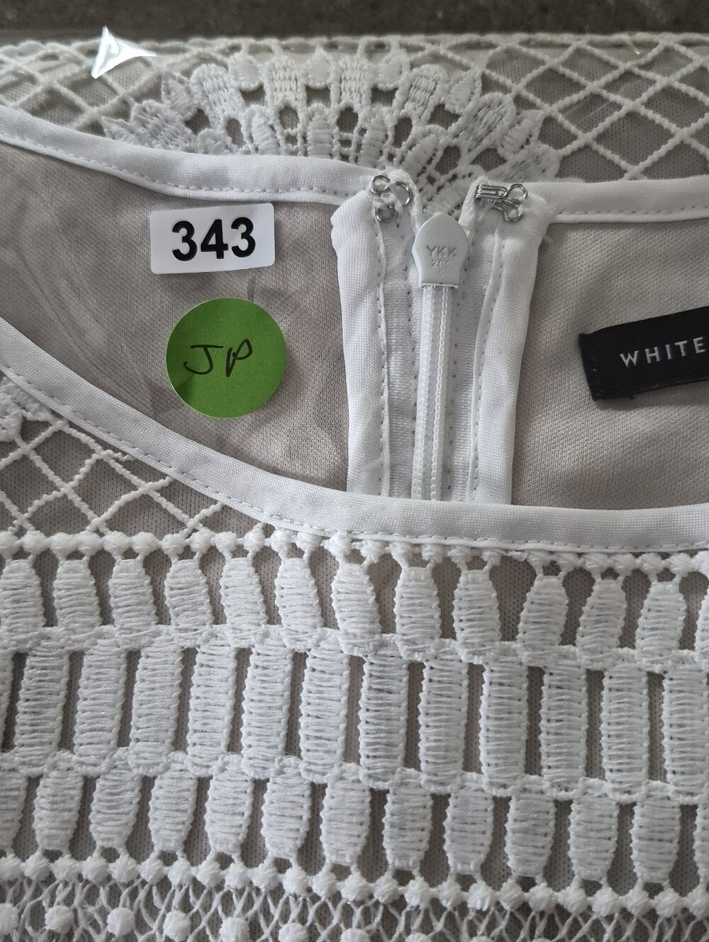 White House Black Market Crochet Dress Womens Size 6 Off White Beige Cream - Picture 14 of 14